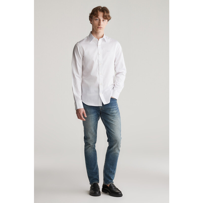 ING GANT SLIM SATEEN SHIRT WHITE