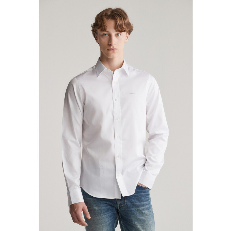 ING GANT SLIM SATEEN SHIRT WHITE