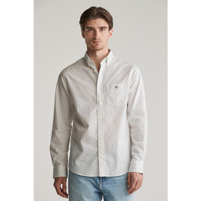ING GANT REG MICRO PRINT SHIRT EGGSHELL