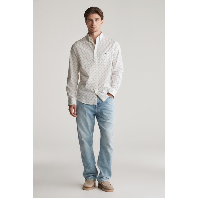 ING GANT REG MICRO PRINT SHIRT EGGSHELL