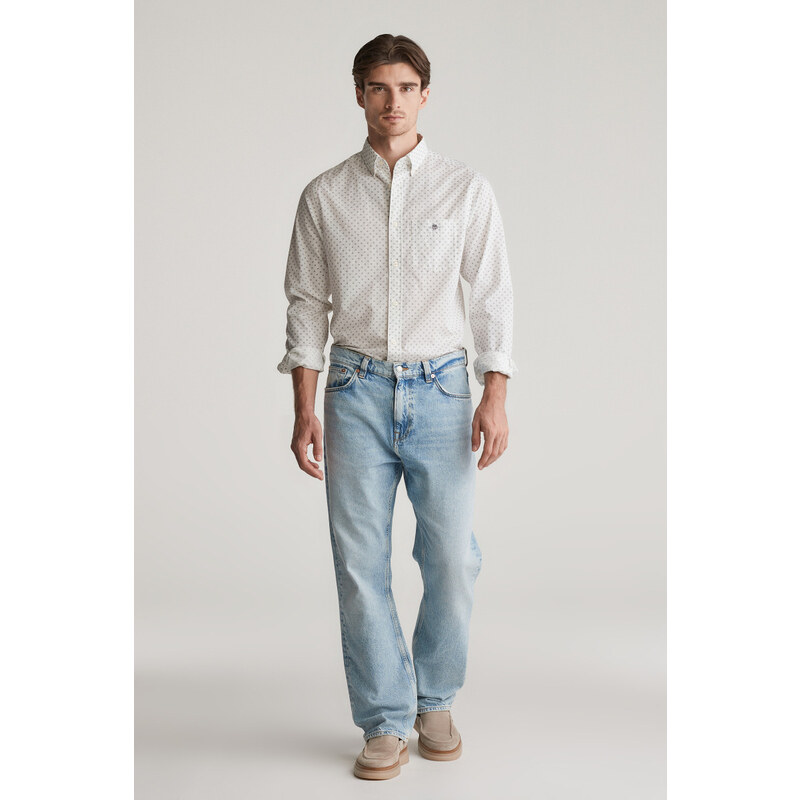 ING GANT REG MICRO PRINT SHIRT EGGSHELL