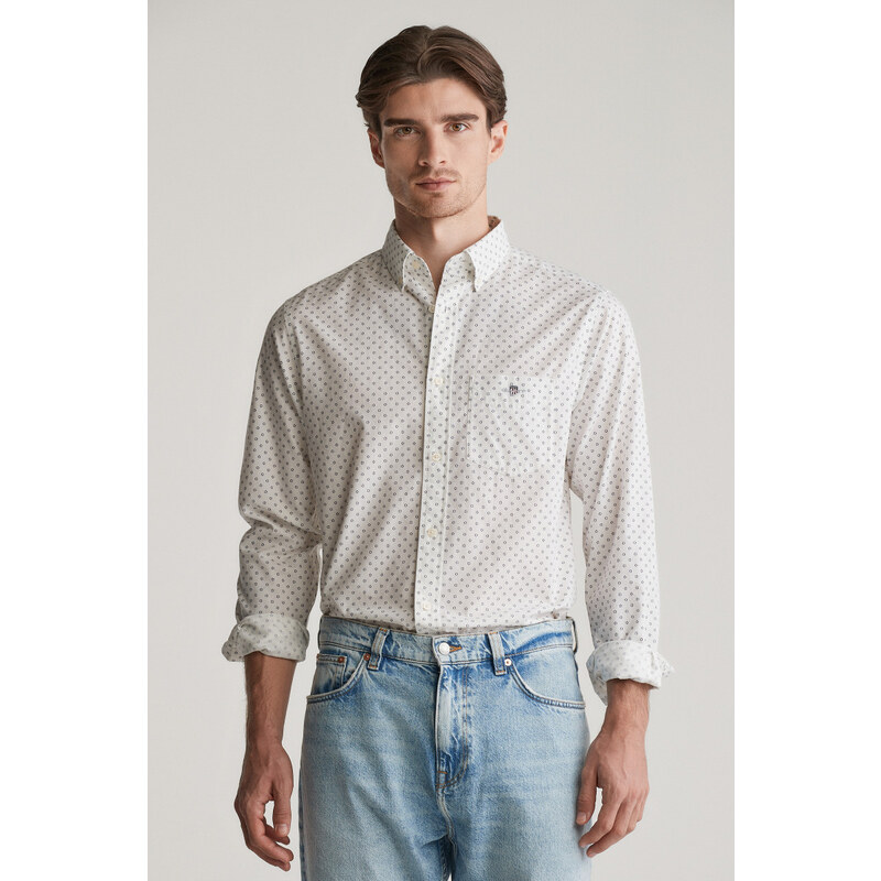 ING GANT REG MICRO PRINT SHIRT EGGSHELL