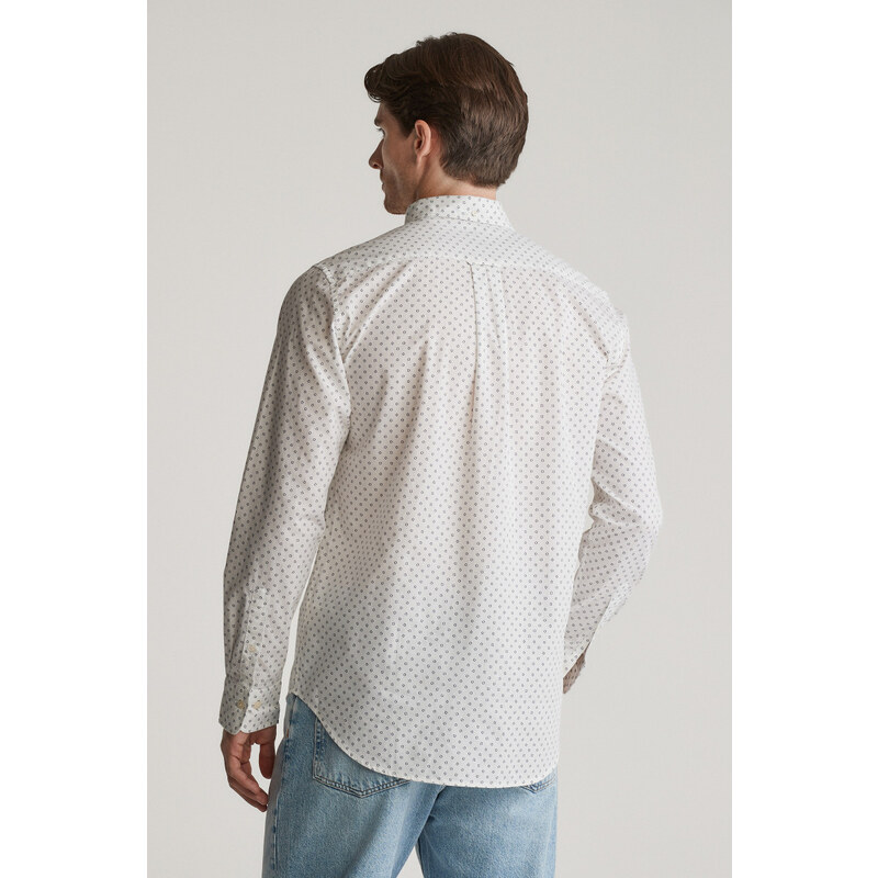 ING GANT REG MICRO PRINT SHIRT EGGSHELL