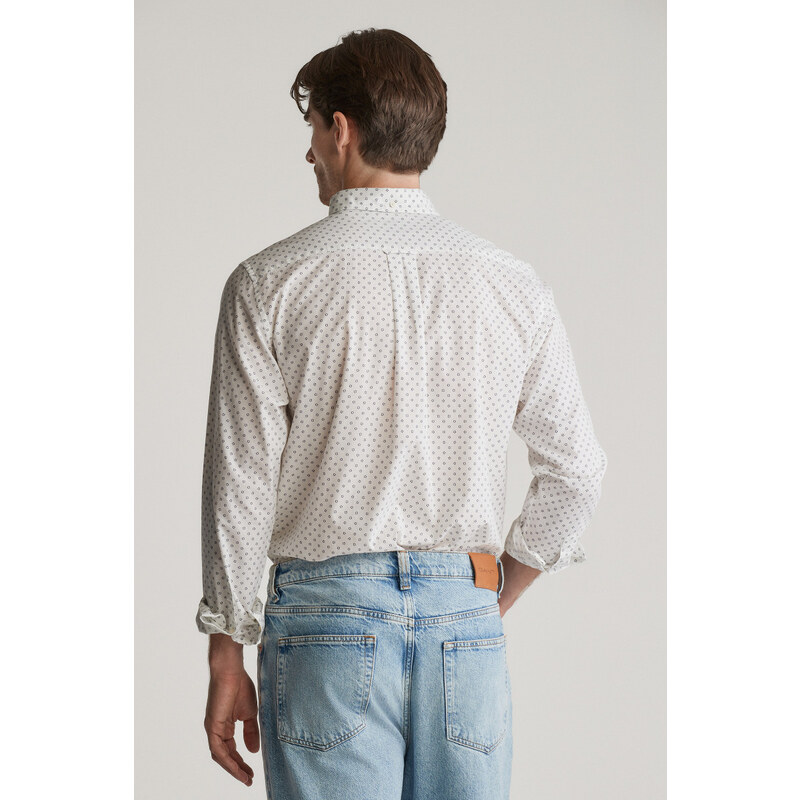ING GANT REG MICRO PRINT SHIRT EGGSHELL