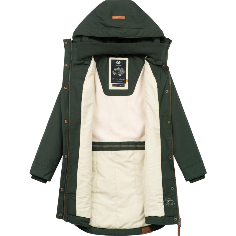 Ragwear Télikabátok 'Jannisa' barna / sötétzöld / fehér