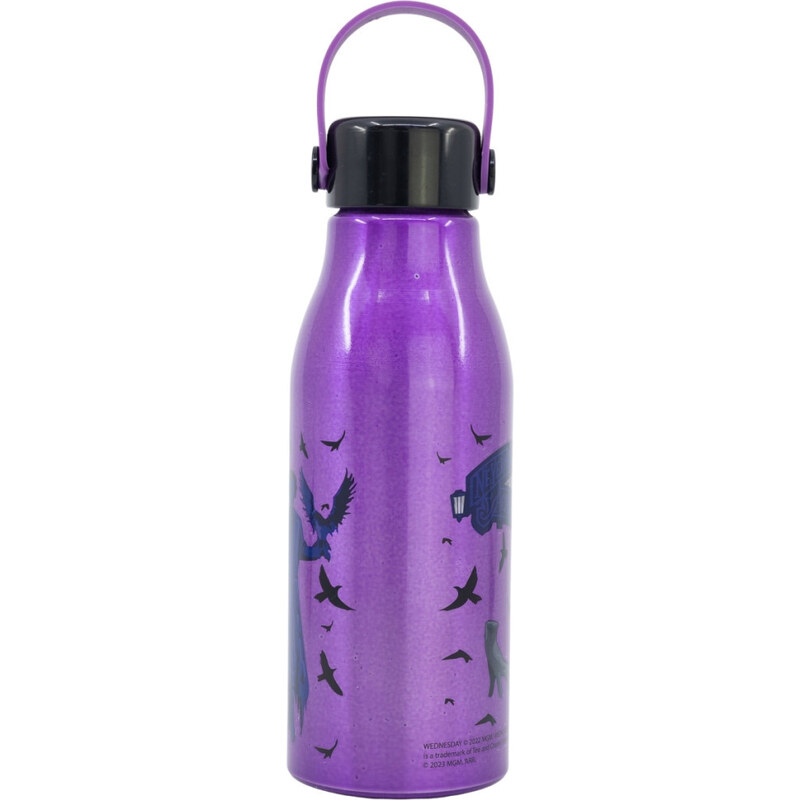 Wednesday Nevermore Flexi alumínium kulacs csavaros kupakkal, akasztóval 760 ml