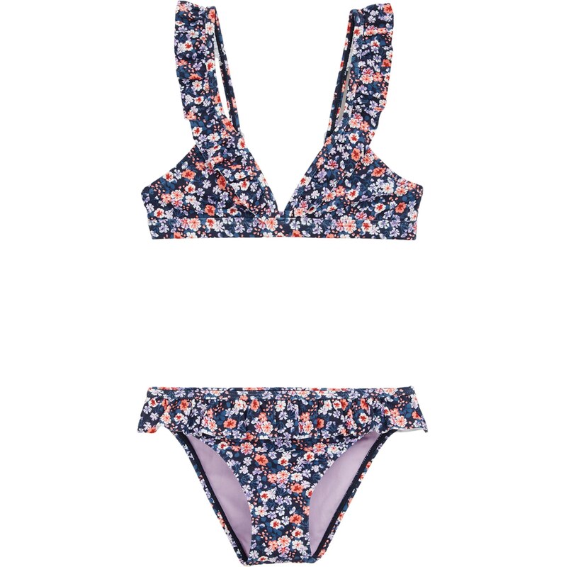 WE Fashion Bikini sötétkék / lila / narancs / fehér