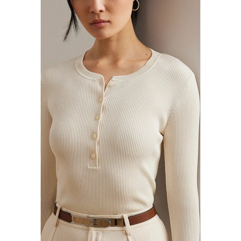 Lauren Ralph Lauren pulóver könnyű, női, bézs, 200963629
