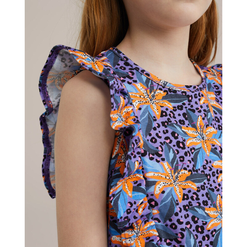 WE Fashion Kezeslábasok lila / narancs / fekete / fehér