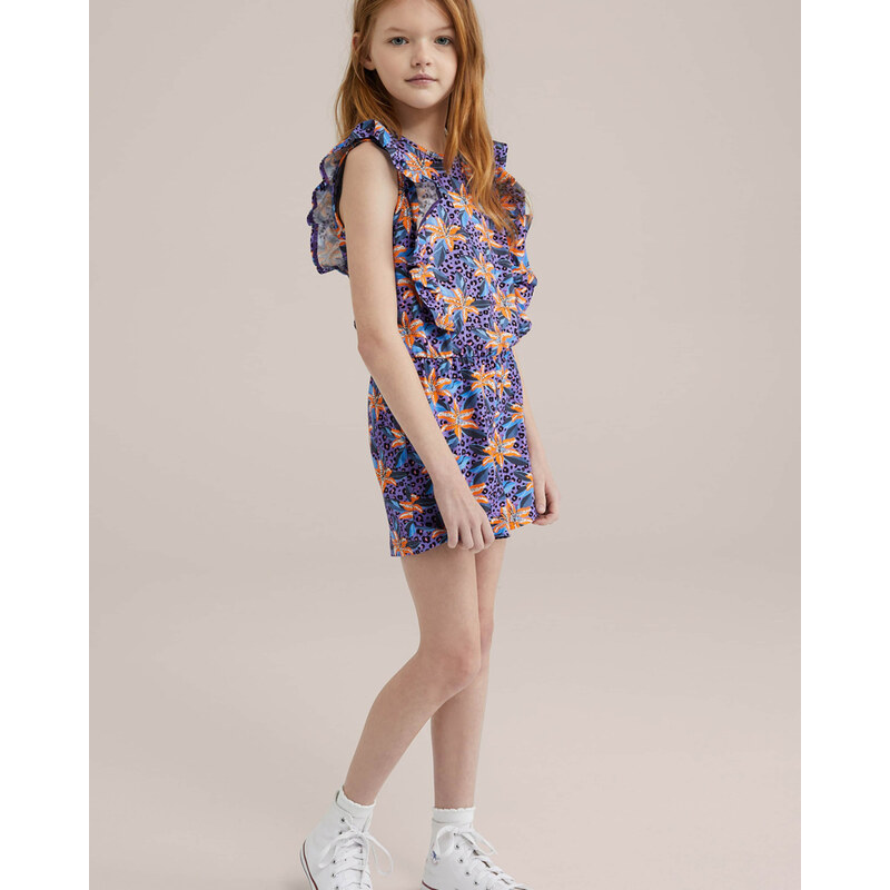 WE Fashion Kezeslábasok lila / narancs / fekete / fehér