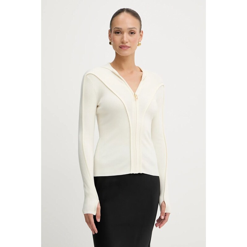 Victoria Beckham gyapjú kardigán bézs, könnyű, 1325KTP006406A