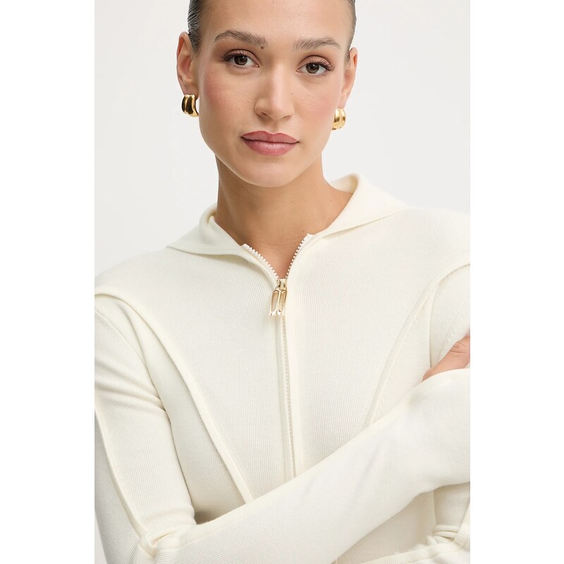 Victoria Beckham gyapjú kardigán bézs, könnyű, 1325KTP006406A