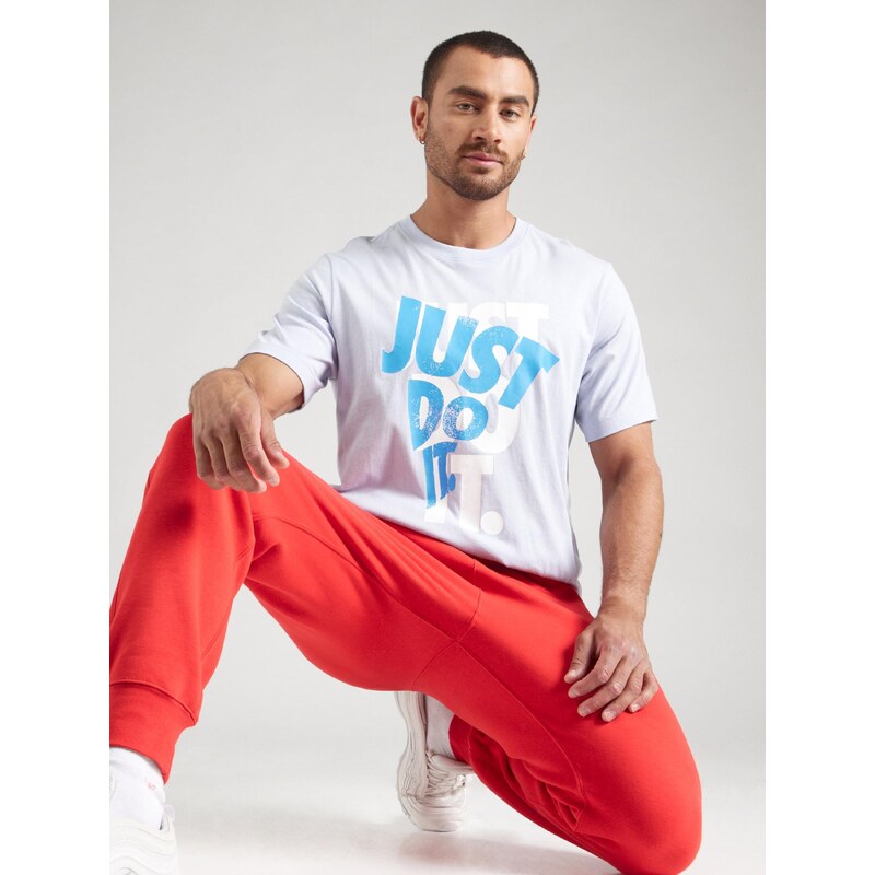 Nike Sportswear Póló égkék / világosszürke / fehér
