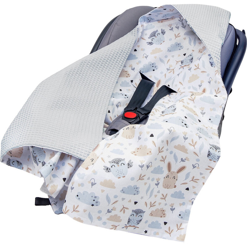Medi Partners Baby carrier wrap – blanket with hood 85x85 cm – Waffle – Polana + gray Waffle