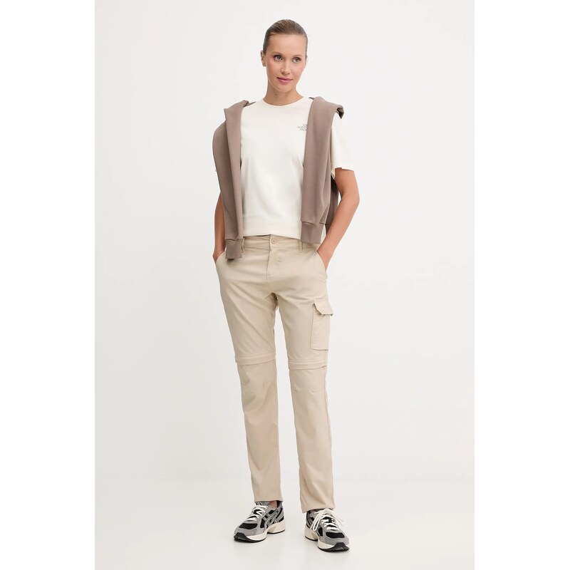 The North Face felső Simple Dome barna, sima, kapucnis, NF0A89EYBOW1