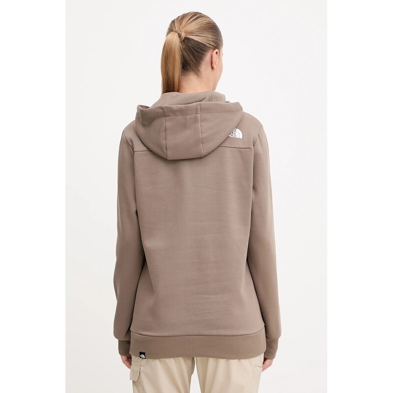 The North Face felső Simple Dome barna, sima, kapucnis, NF0A89EYBOW1