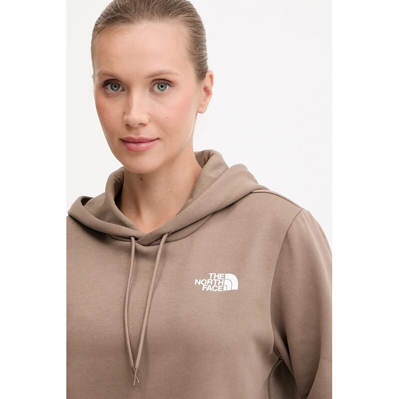 The North Face felső Simple Dome barna, sima, kapucnis, NF0A89EYBOW1