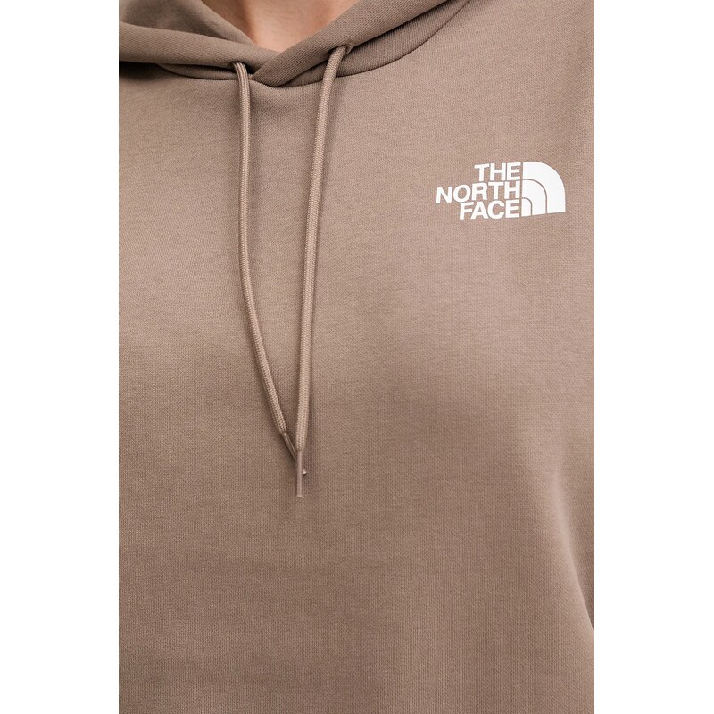 The North Face felső Simple Dome barna, sima, kapucnis, NF0A89EYBOW1