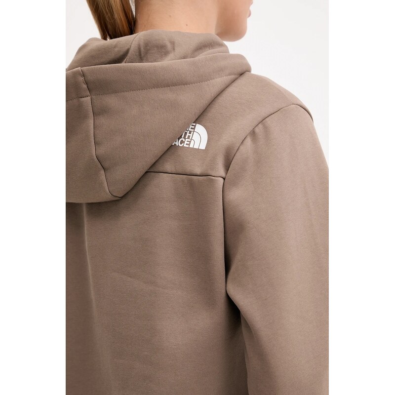 The North Face felső Simple Dome barna, sima, kapucnis, NF0A89EYBOW1