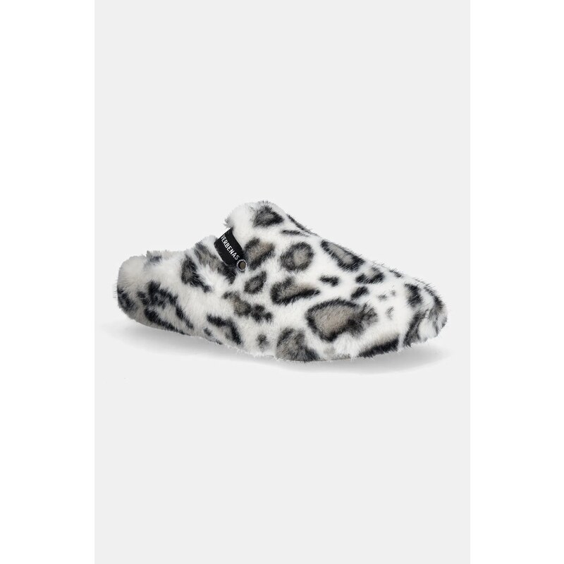 Verbenas papucs YORK FUR LEO fehér, 5860500951