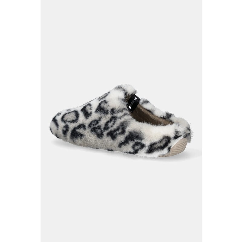 Verbenas papucs YORK FUR LEO fehér, 5860500951