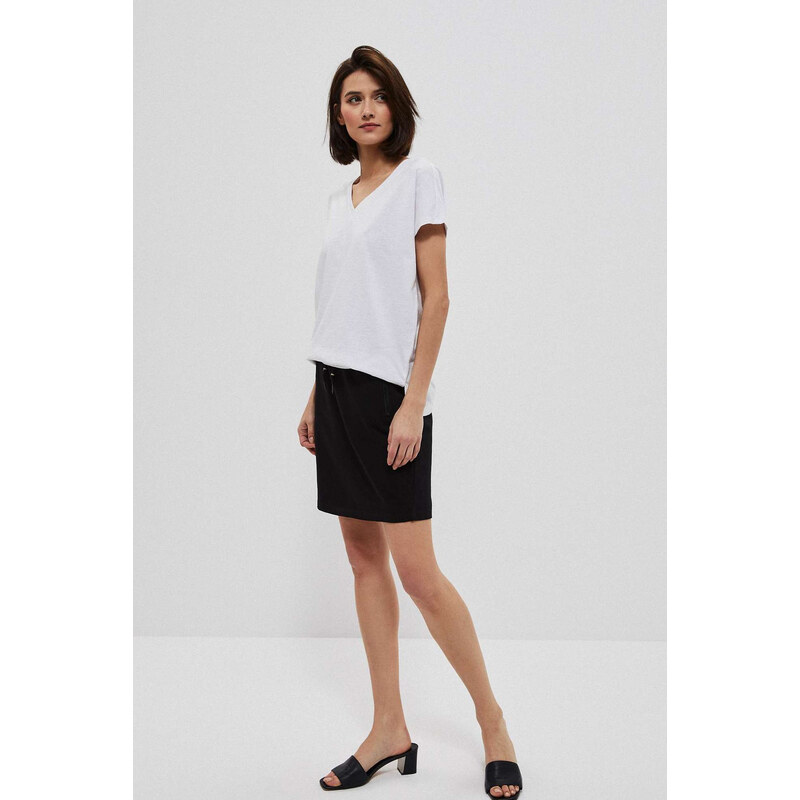 Marisse Smooth Skirt With Pockets L-Sc-3711 Black