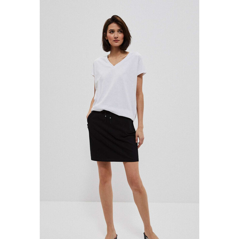 Marisse Smooth Skirt With Pockets L-Sc-3711 Black