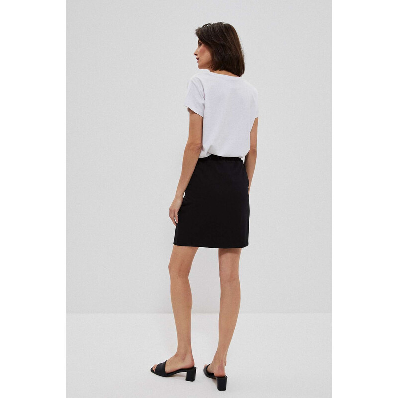 Marisse Smooth Skirt With Pockets L-Sc-3711 Black