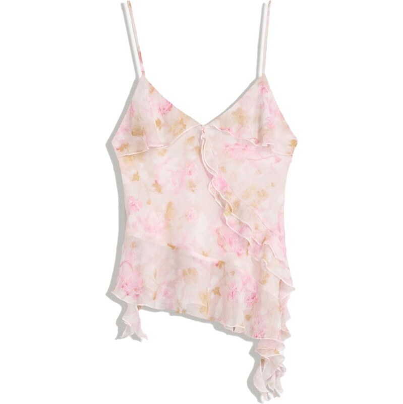 Bershka Top mustár / rózsaszín / rózsaszín / pasztell-rózsaszín
