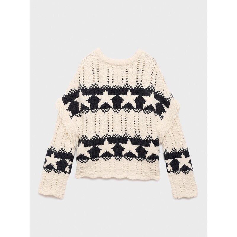 MANGO KIDS Pulóver 'City' fekete / gyapjúfehér