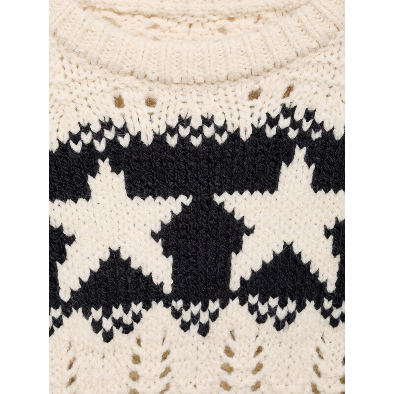 MANGO KIDS Pulóver 'City' fekete / gyapjúfehér