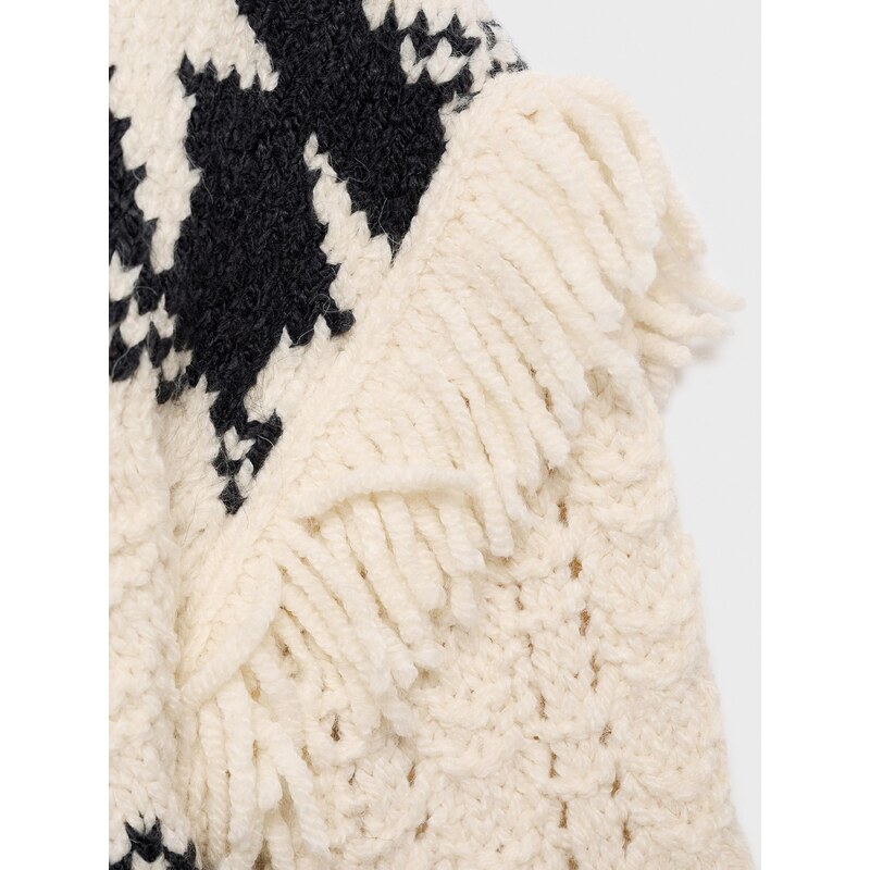 MANGO KIDS Pulóver 'City' fekete / gyapjúfehér