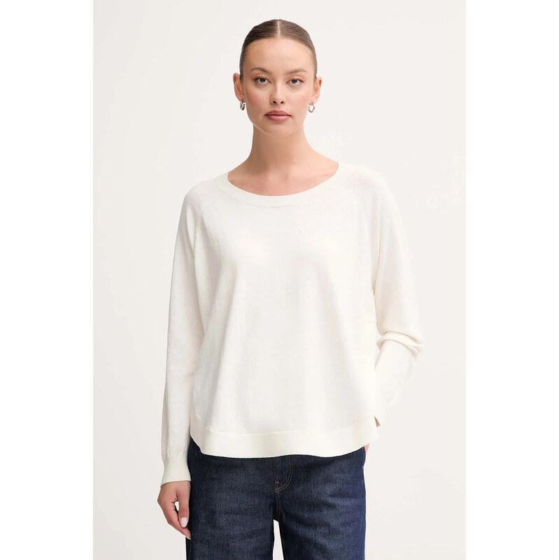 United Colors of Benetton pulóver gyapjúkeverékből könnyű, bézs, 1Y6SD10EG