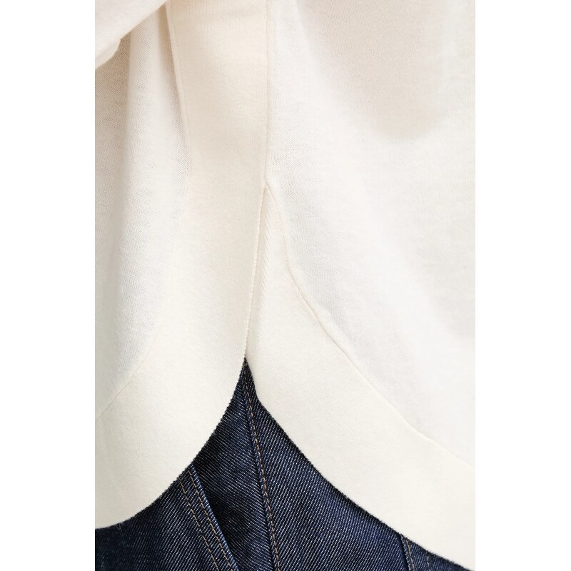 United Colors of Benetton pulóver gyapjúkeverékből könnyű, bézs, 1Y6SD10EG