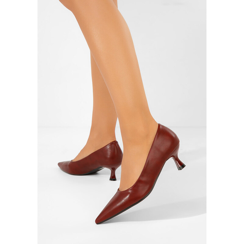 Zapatos Glimera borvörös alacsony sarkú körömcipő