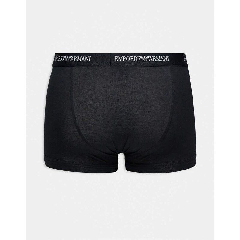 Emporio Armani 3-pack logo trunks in all black