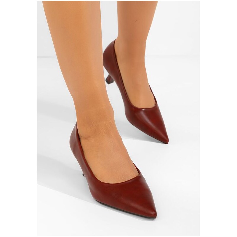 Zapatos Glimera borvörös alacsony sarkú körömcipő