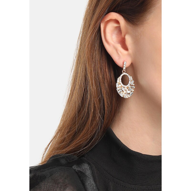 SOHI Fülbevalók 'Cyrilla' arany / átlátszó