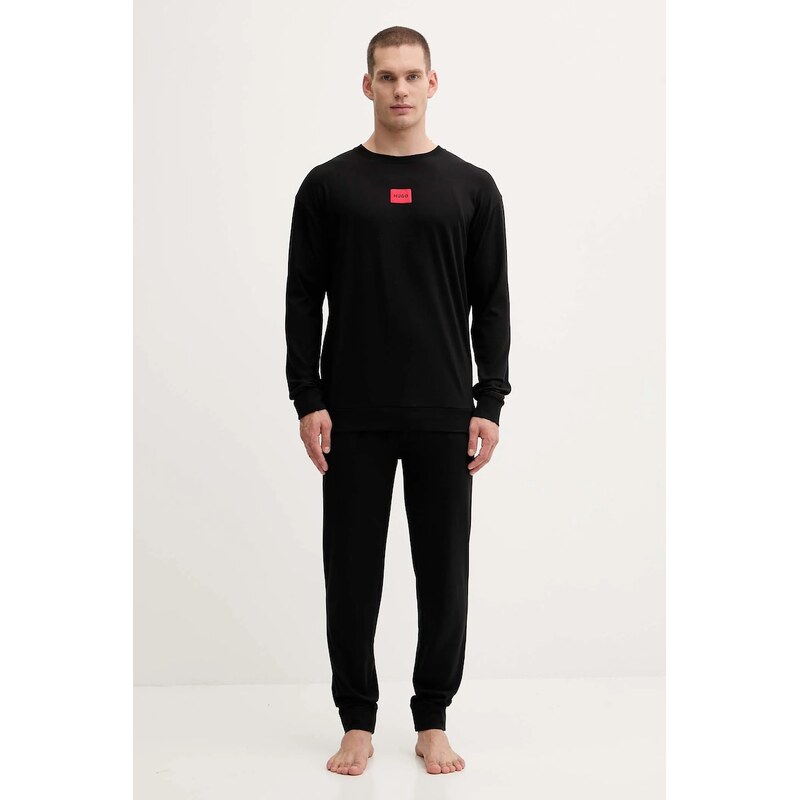 HUGO pizsama fekete, nyomott mintás, 50549188