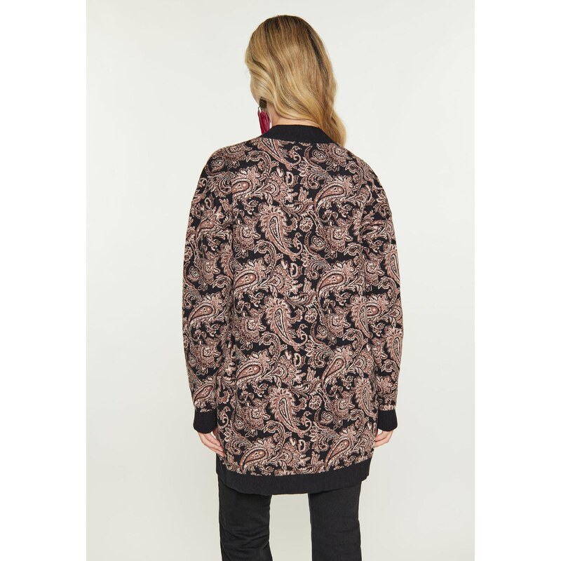 usha FESTIVAL Kardigán krém / gesztenyebarna / fekete