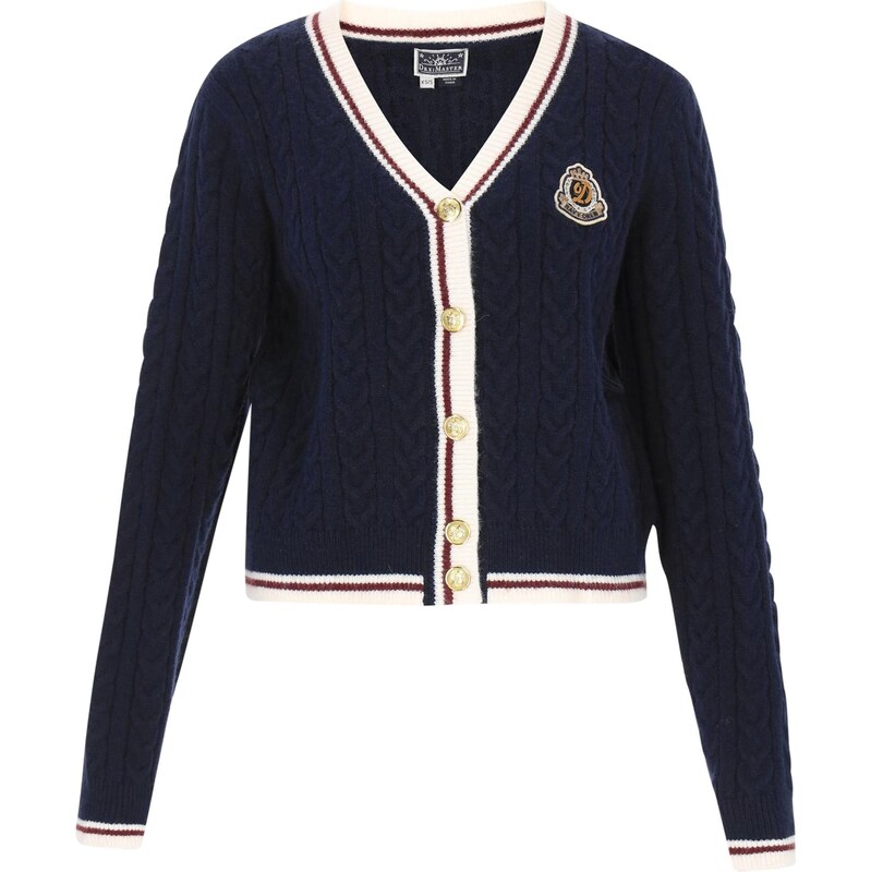 DreiMaster Maritim Kardigán sötétkék / barna / fehér