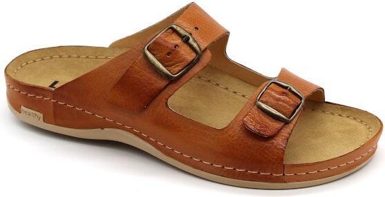 703 LEON Comfort férfi bőr papucs