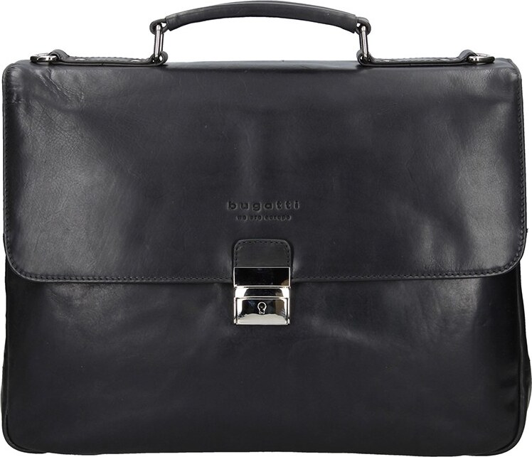 Luxus férfi bőr aktatáska Bugatti Trevor - fekete