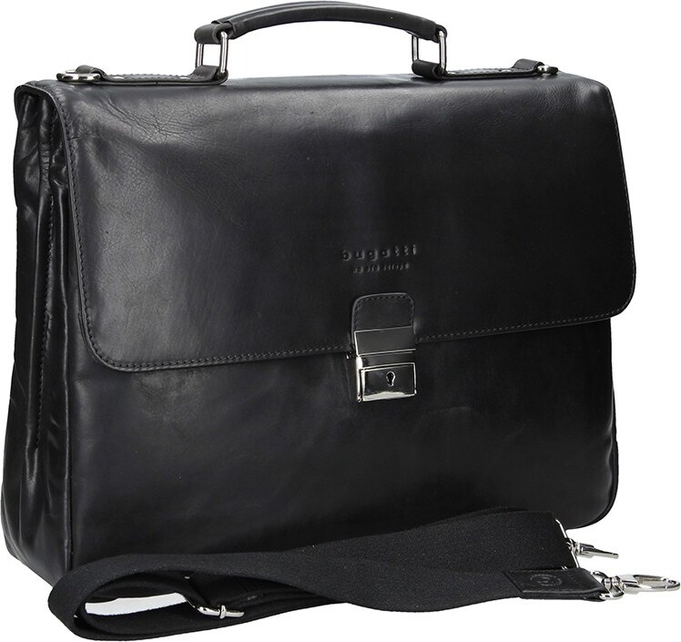 Luxus férfi bőr aktatáska Bugatti Trevor - fekete
