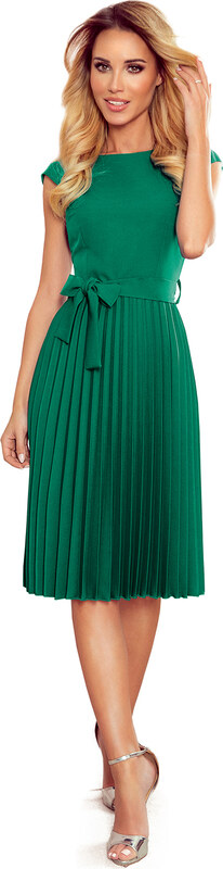 NUMOCO Zöld ruha rakott szoknyával CELESTE 311-3