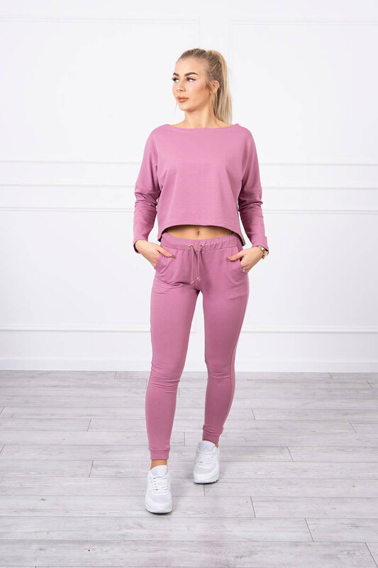 FiatalDivat Szabadidő szett oversize blúzzal modell 9091 ibolyaszínű