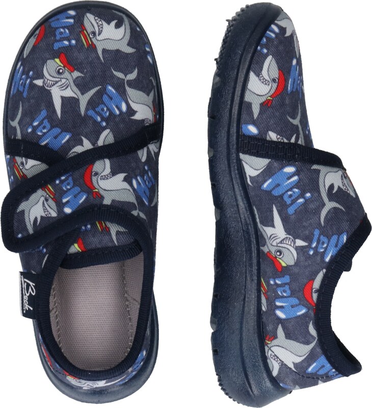 BECK Házi cipő 'Haie' tengerészkék / sötétkék / szürke / piros / fehér