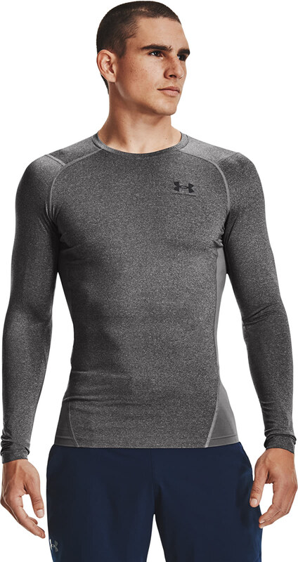 Póló Under Armour Hg Armour Comp LS Carbon Heather/ Black M
