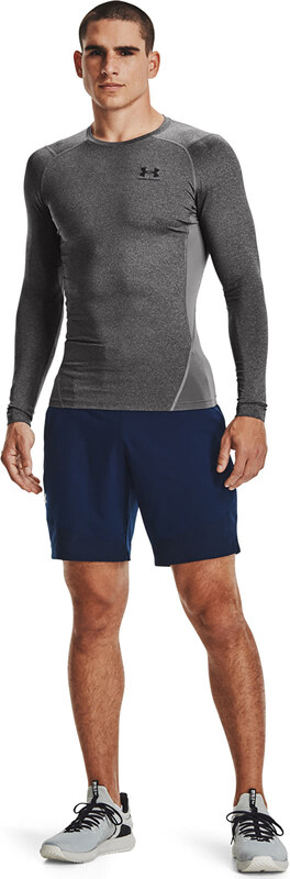Póló Under Armour Hg Armour Comp LS Carbon Heather/ Black M