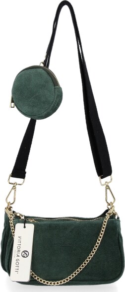 Bőr táska univerzális Vittoria Gotti palackzöld B40